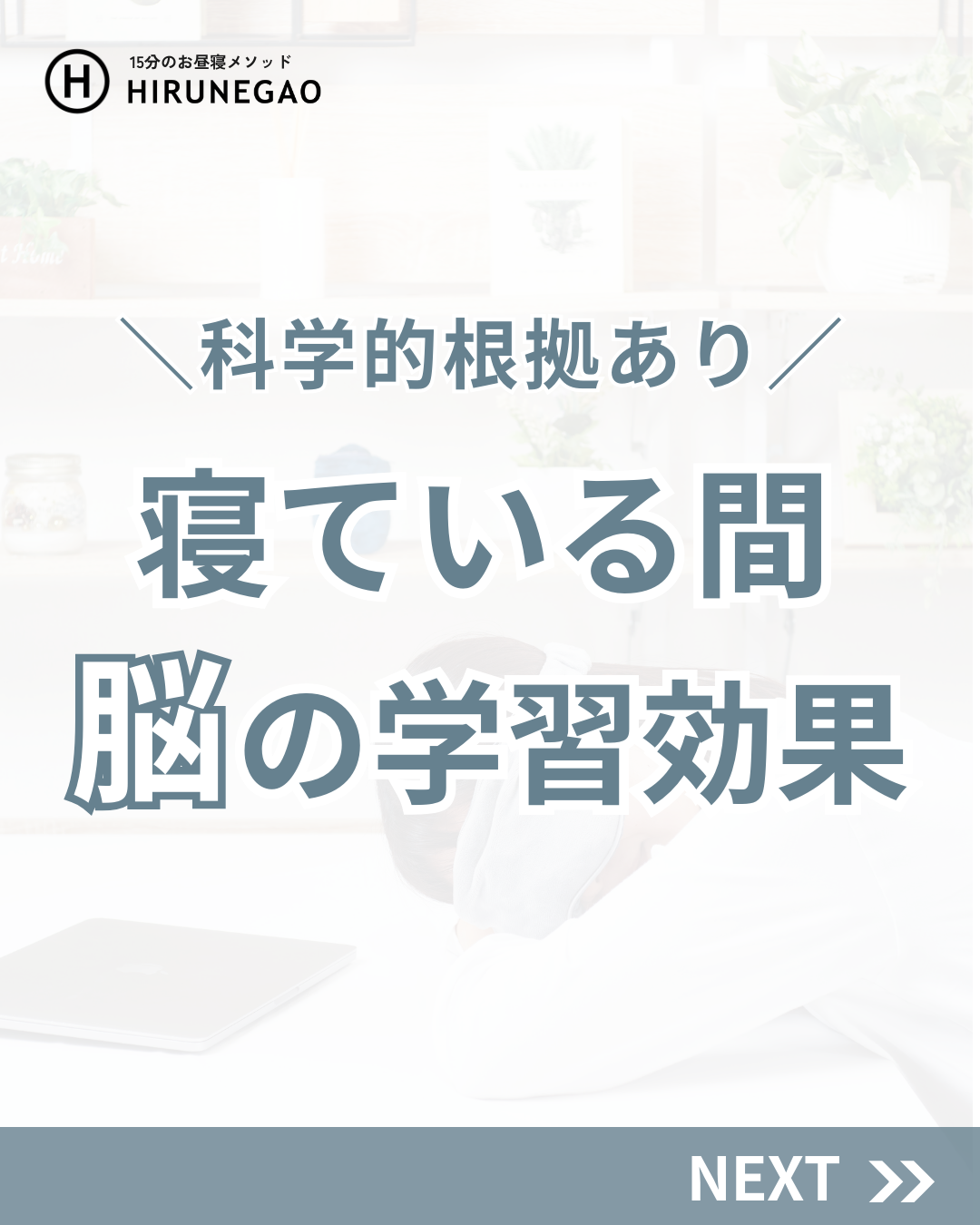 寝ている間、脳が勝手に学習してくれます
