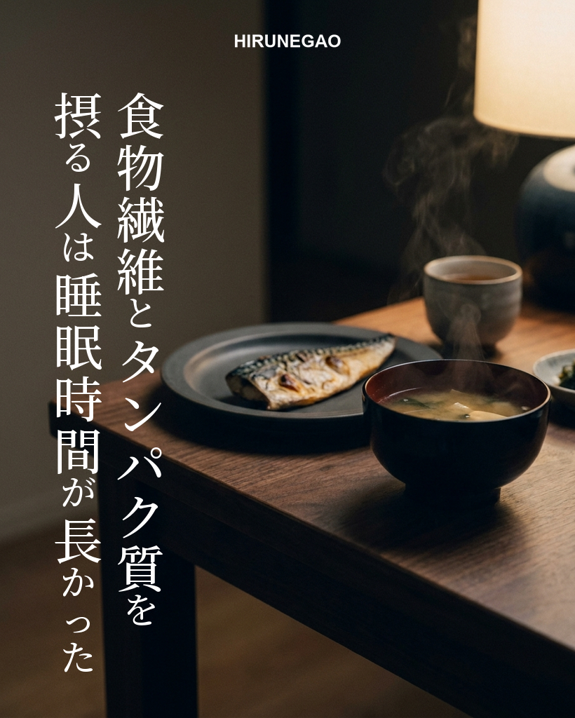 食物繊維とタンパク質を摂る人は、睡眠時間が長かった|4,825人の食事記録が示したこと